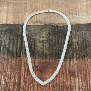 Sterling Silver Chevron V Necklace Solid Heavy